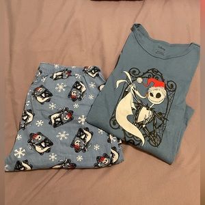 Amazon Essentials Disney Nightmare Before Christmas Blue Pjs Set
